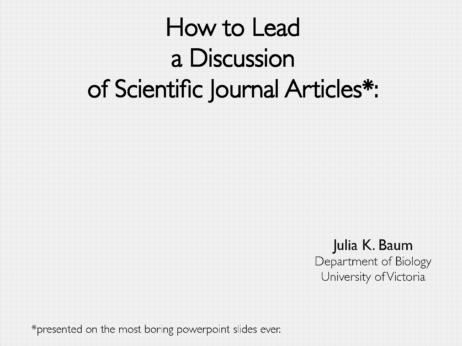 write a discussion on an article